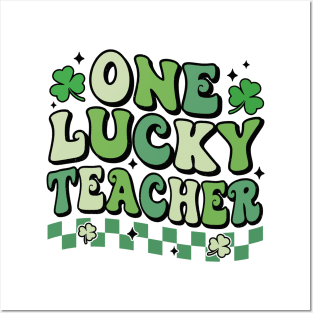 One Lucky Teacher St Patrick's Day Teacher Shamrock Posters and Art